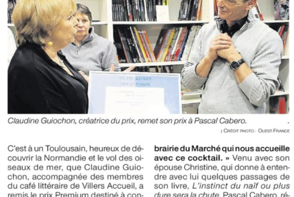 Ouest-France parle de la remise du Prix Littéraire qui a eu lieu à la librairie